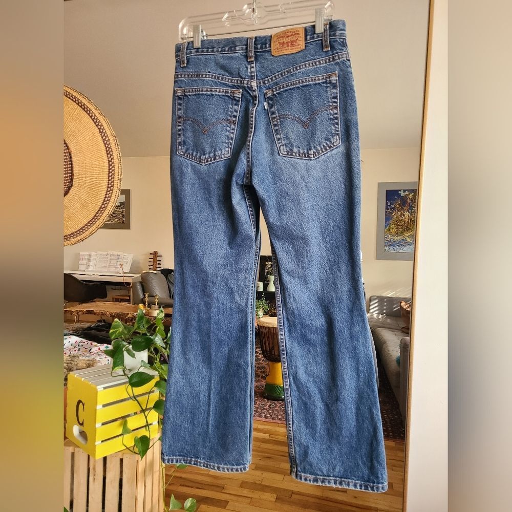 Vintage 90s Bootcut White Tab Levi Strauss Denim Jeans Size 31 - Picture 2 of 11